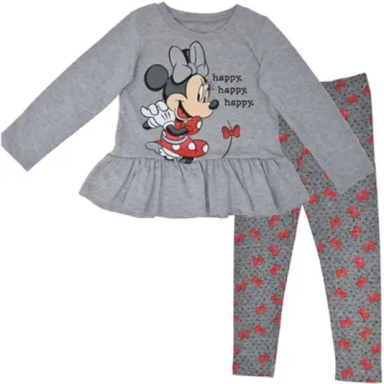Disney Minnie Mouse Mickey Mouse T-Shirt and Leggings Outfit Set Infant to Big Kid image {15}