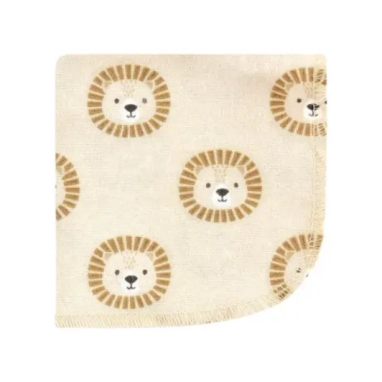 Hudson Baby Infant Boy Flannel Cotton Washcloths, Brave Lion 10 Pack, One Size image {2}