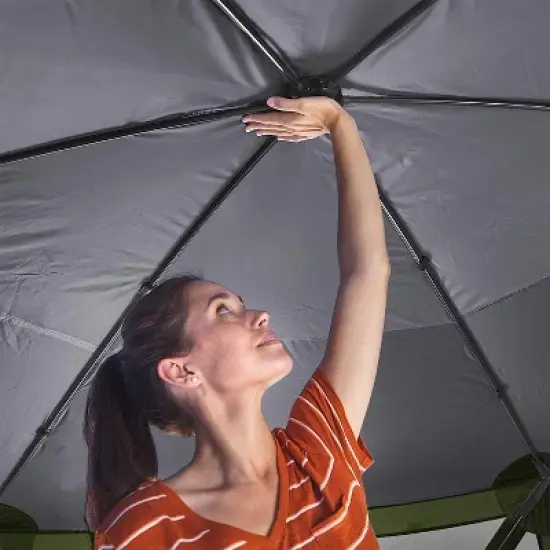 Lightspeed Outdoors Pop-Up 6-Sided Screen Shelter, Camping Gazebo, Green image {6}
