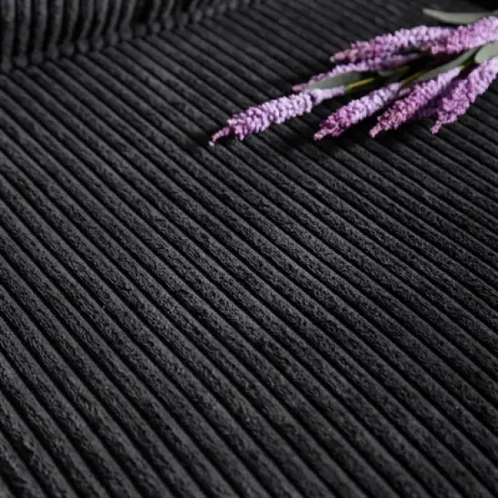 83.86"Polyester Polyester sofa,Modern Compressed Couch,3-Seater Sofa, Furniture for Living Room,Bedroom,office ,Black image {5}