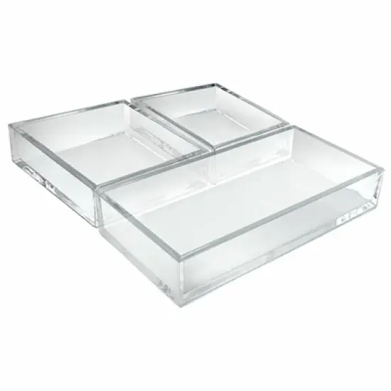 Azar Displays Deluxe Tray 3 Piece Set - Square Trays and Large Tray image {3}