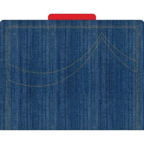 Barker Creek 24pk Denim Letter Size File Folders: Multicolor Cardstock, Top Tab, 50 Sheet Capacity, 15"x9" image {1}