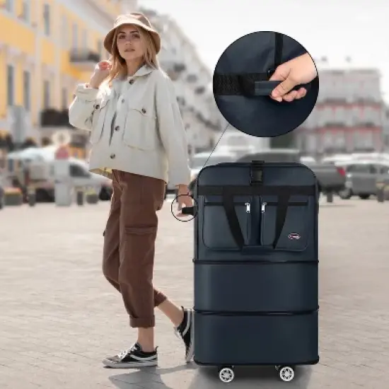 New York Xpress MEX-30,36,40, Expandable Foldable Rolling Duffel Bag with Removable Spinner Wheels image {5}