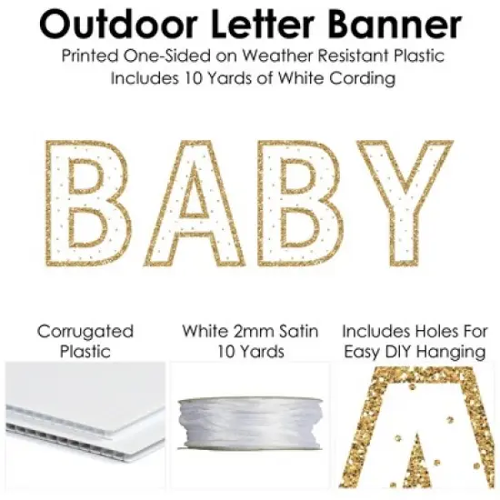 Big Dot of Happiness Baby Neutral - Large Baby Shower Decorations - Baby - Outdoor Letter Banner image {3}