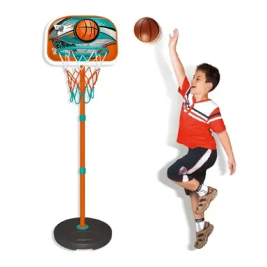 SUGIFT Height Adjustable Toy Basketball Hoop System for kids with Baskteball image {5}