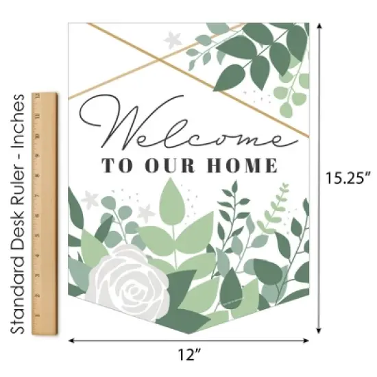 Big Dot of Happiness Boho Botanical - Outdoor Home Decorations - Double-Sided Greenery Party Garden Flag - 12 x 15.25 inches image {4}