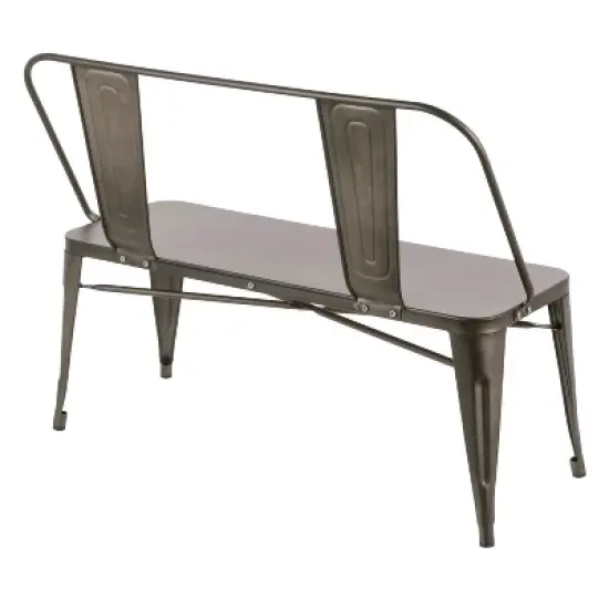 Oregon Industrial Metal Dining Entryway Bench- LumiSource image {2}