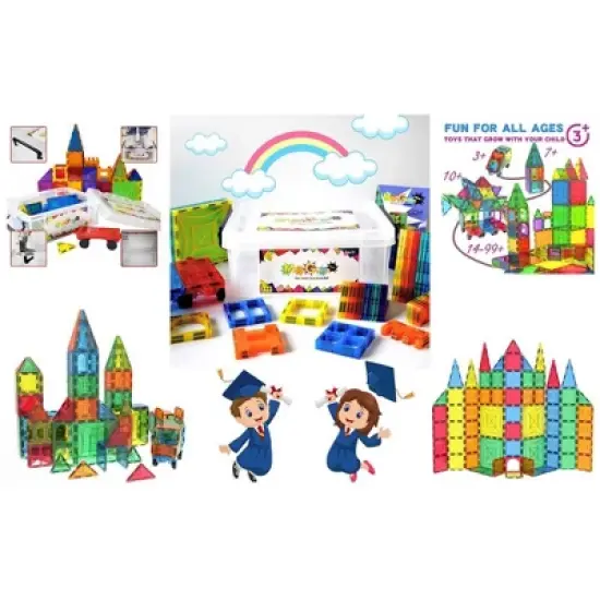 Mag Genius - 108 pieces of Magnetic Shaped Building Tiles STEM Authenticated Educational Toys image {4}