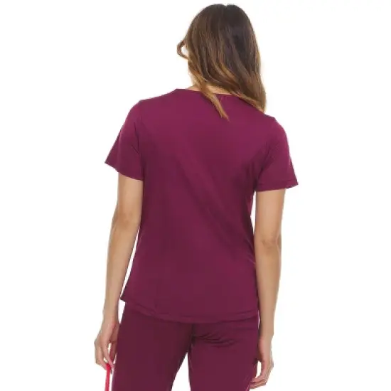 Medichic Women's Scrubs V-Neck Nylon Spandex Yoga Scrub Top image {1}