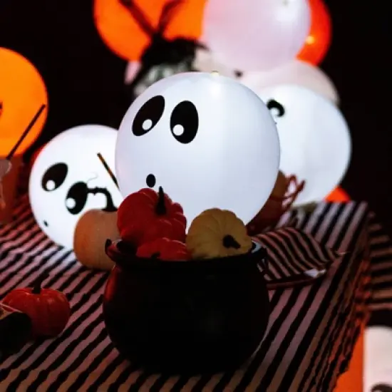 iLLoom Balloon 5ct Latex Ghost White image {3}