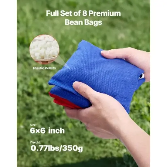 VEVOR Cornhole Set, 3x2 ft Corn Hole Game Boards, MDF Wood Portable Toss Board, Indoor and Outdoor Cornhole Play for Adults, Black image {5}