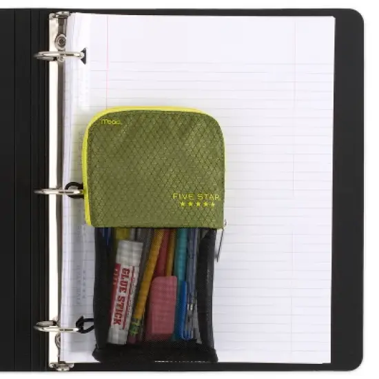 Mead Five Star Stand and Store Pencil Pouch (Colors May Vary): Zipper Closure, Multicolored, Polyester & Fabric, 8"x4.5" image {15}