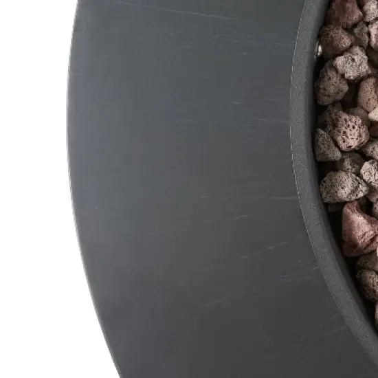 Wellington Outdoor 40000 BTU Circular Fire Pit Dark Gray - Christopher Knight Home image {6}