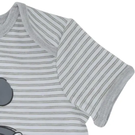 Disney Mickey Mouse Baby Bodysuit Pants Bib and Hat 4 Piece Outfit Set Newborn to Infant image {5}