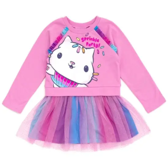 Dreamworks Gabby's Dollhouse Pandy Paws Cakey Cat Girls French Terry Dress Toddler to Big Kid image {5}