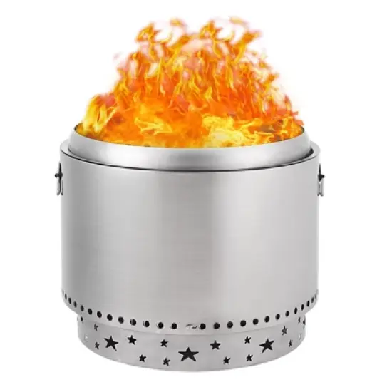 20.5In Smokeless Fire Pit, Portable Fire Pit with Stand, Removable Ash Pan, for Camping, Garden, Backyard image {2}