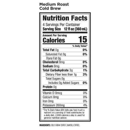 Califia Farms Pure Black Medium Roast Cold Brew Coffee - 48 fl oz image {1}