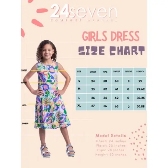 24seven Comfort Apparel Colorful Girls  Floral Sleeveless With Pockets Short Dress image {3}
