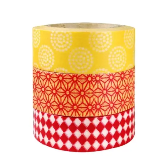 Warm Tones Japanese Washi Masking Tape (Set of 3) image {2}