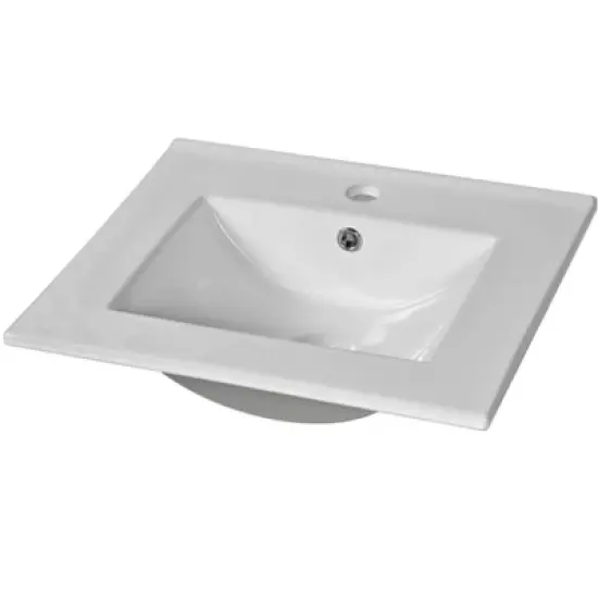 20" Bathroom Vanity with Ceramic Sink, Bathroom Cabinet with Door-Mounted Storage Rack, Adjustable Shelf and Soft Closing Door, White/Black-ModernLuxe image {12}