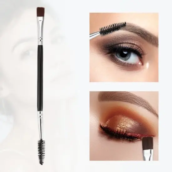 Unique Bargains Double-ended Eyebrow Makeup Brushes and Sets Black 2 Pcs image {2}