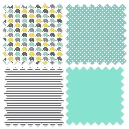 Bacati - Elephants Mint/Yellow/Gray Elephants Changing Pad Cover image {9}