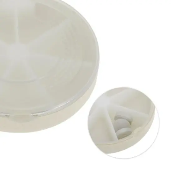 Unique Bargains 7 Grid Round Pill Case 1 Pc image {2}