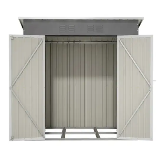 LOVSON 6'x4' Outdoor Metal Storage Shed for Garden Tools Lockable Door With Floor Frame image {10}