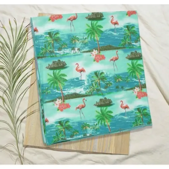 HAPPY BAY Men's Holiday Pareo Standard Swimsuits Elegant Vacation Summer Sarong Swimwear Long Swim Beach Wrap for Men One Size Blue, flamingo image {4}