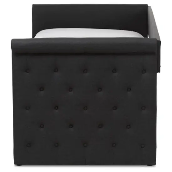 Twin Alena Modern And Contemporary Fabric Daybed with Trundle - Baxton Studio image {2}