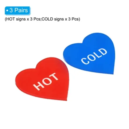 Unique Bargains Acrylic Self-Adhesive Faucets Sink Self Stick Hot/Cold Water Label image {2}