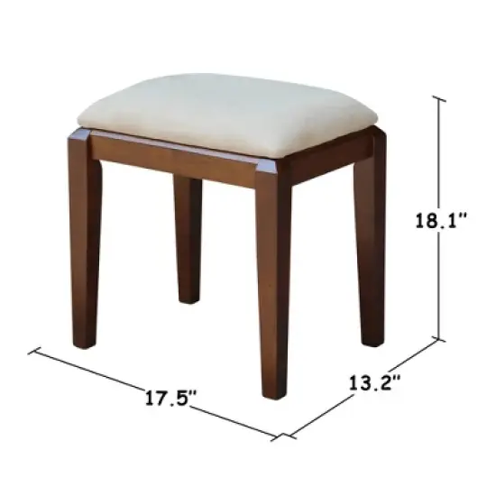 Solid Wood Vanity Bench Brown - International Concepts image {5}