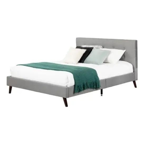 Queen Fusion Complete Upholstered Bed Medium Gray - South Shore image {7}