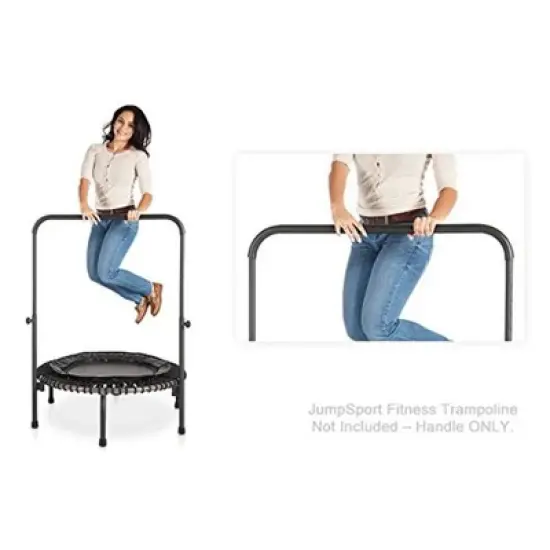 JumpSport Handle Bar Accessory for 39 Inch Arched Leg Fitness Trampolines with 6 Adjustable Height Settings and Soft Flush Fit, Black image {4}