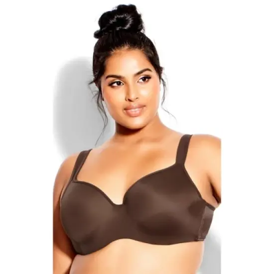 Women's Plus Size Fashion Balconette Bra - Espresso |  AVENUE image {4}