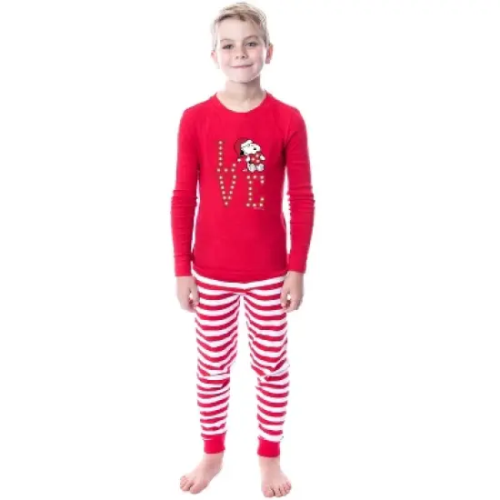 Peanuts Family Christmas Love Snoopy Santa Sleep 2 Piece Pajama Set Child image {2}