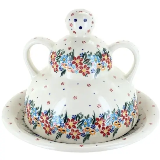 Blue Rose Polish Pottery 91 Vena Cheese Lady image {4}