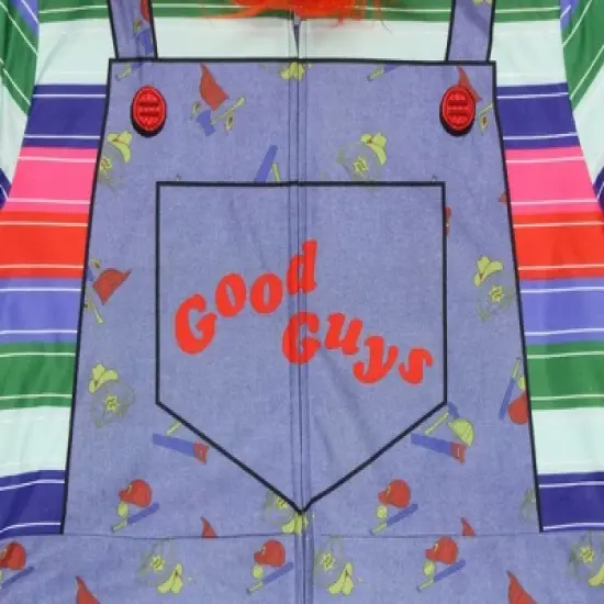 Child's Play Mens' Chucky Good Guys Hooded Union Suit Costume Sleep Pajama Blue image {5}