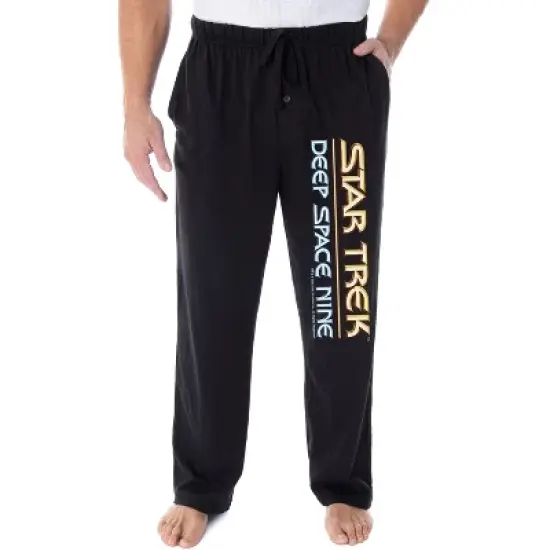 Star Trek Men's Deep Space Nine Logo Adult Sleepwear Lounge Pajama Pants Black image {3}