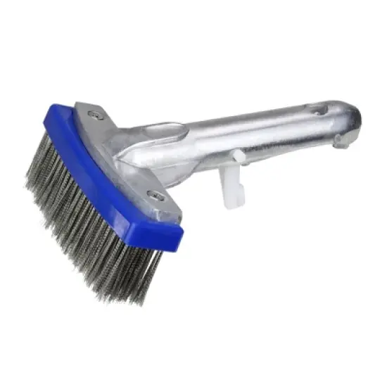 Northlight Stainless Steel Algae Swimming Pool Brush with Aluminum Handle Connector 5.5" - Blue/Gray image {4}