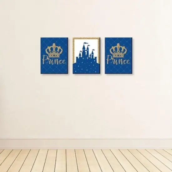 Big Dot of Happiness Royal Prince Charming - Baby Boy Nursery Wall Art and Kids Room Decorations - Gift Ideas - 7.5 x 10 inches - Set of 3 Prints image {2}