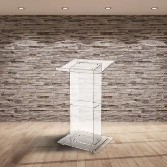 Lectern with Shelf Clear Acrylic - Hampden Furnishings image {15}