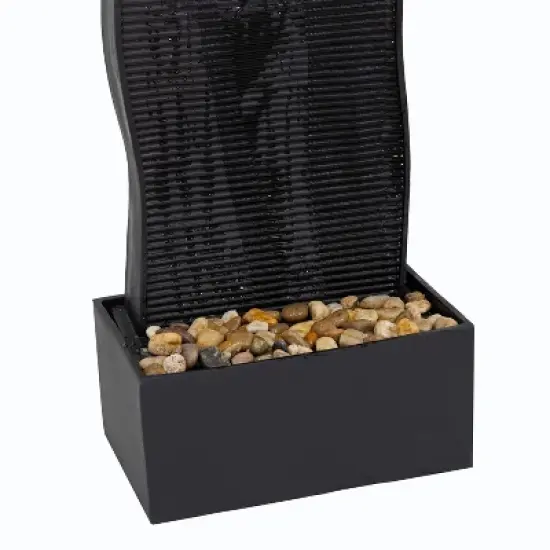 Sunnydaze 56" H Curved Ridge Slate Indoor Waterfall Fountain with Spotlight image {5}