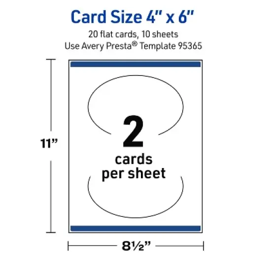Avery Oval Flat Cards, 4" x 6", Matte White, 20 Total image {4}