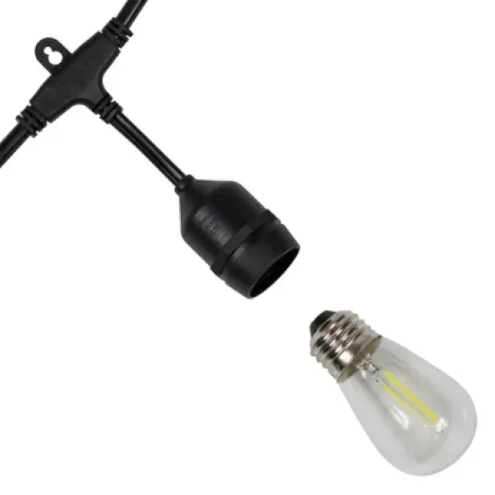 Northlight LED S14 Patio String Lights -  Clear - 19.25' Black Wire - 20 ct image {4}