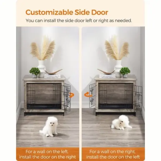 Feandrea Dog Crate Furniture, Modern Kennel for Dogs , Heavy-Duty Dog Cage with Multi-Purpose Removable Tray, Double-Door Dog House image {3}