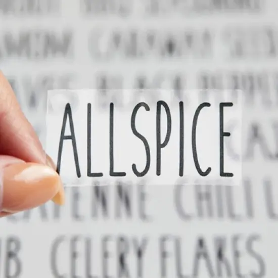 Talented Kitchen 145 Spice Labels Stickers, Clear Spice Jar Labels Preprinted for Seasoning Herbs Kitchen Spice Rack Organization, Water Resistant image {4}