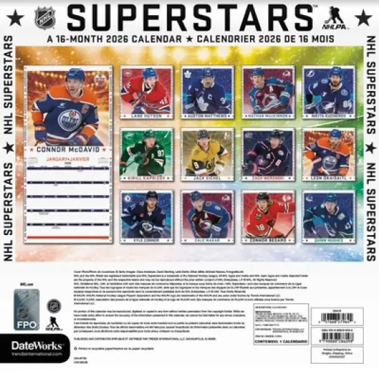 NHL 2026 NHL Superstars Bilingual French12"x12" Wall Calendar image {3}