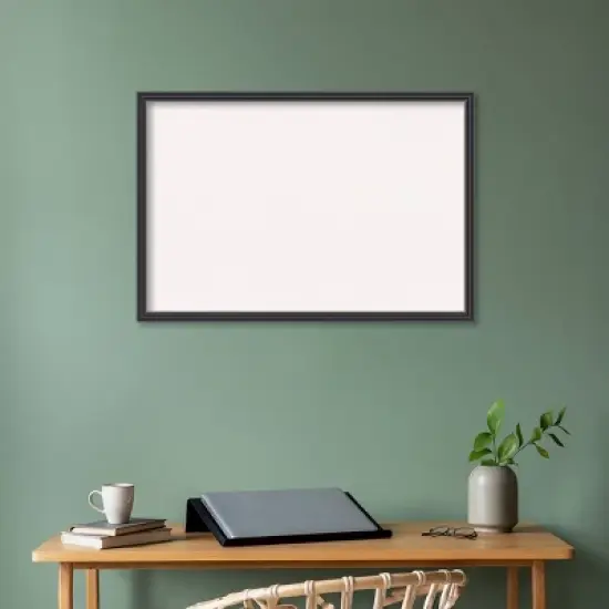 38"x26" Stylish Wood Frame White Cork Board Black - Amanti Art image {7}