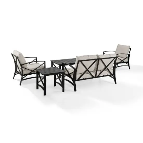 5pc Kaplan Outdoor Seating Set Oatmeal - Crosley image {2}